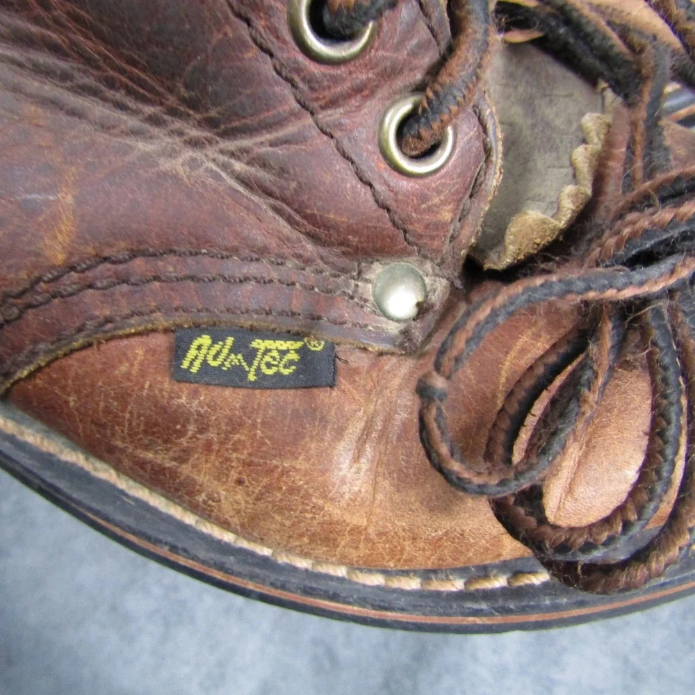 Ad-Tec Logger Boots Kids Size 11 Brown Leather Lace Up Work Boots 4173